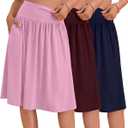 Ficerd 3 Pack Women's Midi Skirts Summer (Blue, L)