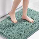 H.VERSAILTEX Bath Mat Bathroom Non Slip Extra Thick Chenille Rug 17" x 24" Absorbent Soft Shaggy Washable Dry Fast Plush Rugs for Bathtubs - Eggshell Blue