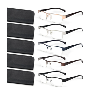 BLS BLUES Reading Glasses Men, Stylish Metal Eyeglasses, Blue Light Readers for Men, Computer Eye Glasses, Cheaters, +2.75