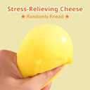 Yellow Cheese Squishy Slow Rising, Squishy Squeeze Cheese Block, Soft Novelty Toy, Stress Balls for Adults Rebounding Sensory Squishys Cheese (Large)