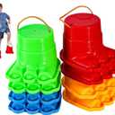 IROO Balancing Stilts for Kids, 4 Pairs Walking Monster Feet for Balance and Coordination, Toys for Girls & Boys Age 4-10 Years Old Indoor or Outdoor Play (8 Total) (Monster Feet)