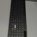 Wireless Keyboard and Mouse Combo, MARVO 2.4G Ergonomic Wireless Computer Keyboard with Phone Tablet Holder, Silent Mouse with 6 Button, Compatible with MacBook, Windows (Black)