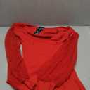 Fayenne Womens Tops Deep V Neck Cross Wrap Sexy Tops Polka Dot Mesh Long Sleeve T Shirt Casual Blouses (Medium, Red)