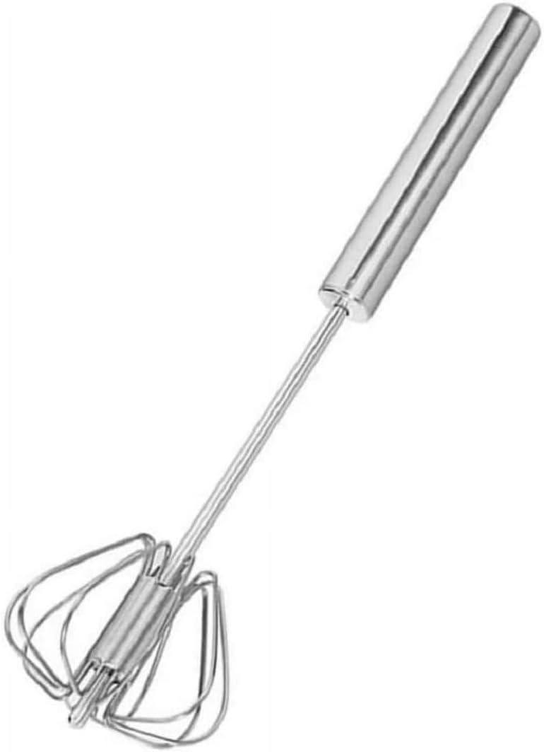 1 Stainless Steel Whizzy Whisk, Semi Automatic Whisk Egg Whisks Mixer for Stirring, Blending, Whisking, & Beating Blender, Hand Push Mixer (10 inches)