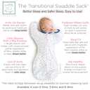 SwaddleDesigns Transitional Swaddle Sack, Arms Up Half-Length Sleeves & Mitten Cuffs, Swaddle for Newborn Transition to Baby Sleep Sack Wearable Blanket, Small, 0-3 month, 6-14 lb, Blue Tiny Triangles