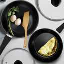 HOMICHEF Nonstick Frying Pan Set of 2 (9.5 & 11 Inch) with Glass Lids - Skillet & Omelet Pan Cookware Set, Nickel Free Stainless Steel, Induction Compatible