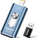 512GB Photo Stick for iPhone Flash Drive, Memory Stick Phone Storage for Photos and Videos Files Backup, Compatible with iPhone iPad Android PC, Plug & Play, No App Required (Blue)
