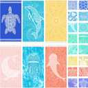 Thin Turkish Beach Towel Lightweight Soft Cotton Extra Large XL Oversized Sand Free Sandproof Absorbent Quick Dry Towels Cloud Bath Pool Travel Compact Essentials Accessories for Adult Gifts (Pack of 6, Ablue Turtle Dolphin Go)