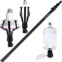 LOVEETA® Gen2 12Ft [18Ft Reach] Extendable Light Bulb Changer Pole for High Ceilings – Telescopic Light Bulb Pole Changer with Bulb Gripper, Chandelier Lights - Jet Black