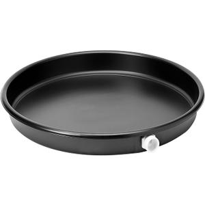 Everflow PWHP28 Plastic Water Heater Drain Pan with 1 in. - 1-1/2 in. PVC Fitting, 28 in. Diameter Black