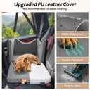 JOEJOY Dog Car Seats for Small Medium Dogs Under 35lbs, Waterproof PU Leather Dog Booster Seat with Detachable Cover, Thickened Memory Foam Pet Car Seat with Safety Belt and Storage Pockets