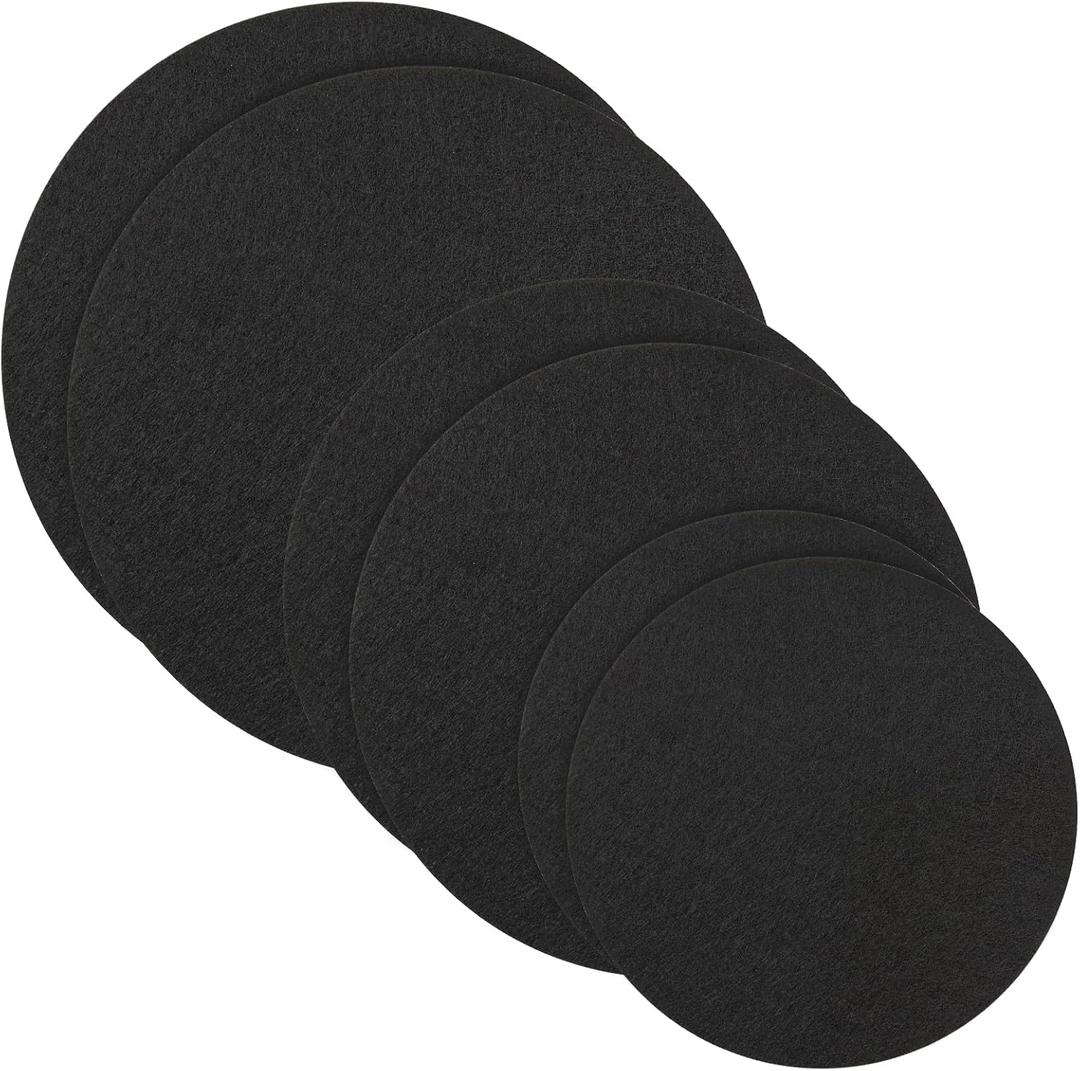 Plant Saucers for Indoors, 6PCS Round Felt Plant Mat Reversible Fabric Coaster Mat Absorbent Waterproof Plant Pot Saucers for Gardening, Indoor and Outdoor Pots, DIY Craft Supplies(4, 6, 8) (Black)