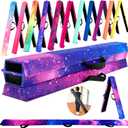 MARFULA 10ft Folding Gymnastics Beam Foam Balance Floor Beam - Extra Firm - Suede Cover - Anti Slip Bottom with Carry Bag for Kids/Adults Home Use, Purple