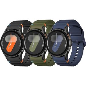 Sport Band for Samsung Galaxy Watch 7 Band 40mm 44mm,No Gap Soft Silicone Strap for Galaxy Watch 6 5 4 FE Band 40mm 44mm/Galaxy Watch 6/4 Classic 47mm 43mm 46mm 42mm/Watch 5 pro 45mm Men Women,6 Pack