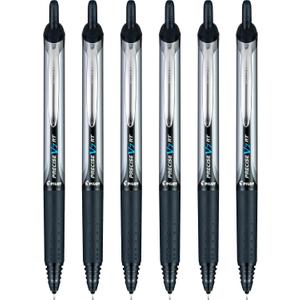 Pilot Precise V7 RT Refillable & Retractable Liquid Ink Rollerball Pens, Black Ink Pens, Fine Point (0.7 mm), 6-Pack - Ideal for School, Journaling, and Office Writing