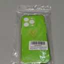 Qviskteme for iPhone 14 Pro Case Cute for Women Girls,Clear Glitter with [1 x Tempered Glass Screen Protector] Slim Phone Cases Shockproof Bumper Protective Soft Silicone Thin Cover 6.1"(Lime Green)