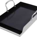 Utheer 16.5x10 Ceramic Nonstick Stainless Steel Griddle for Gas Grill