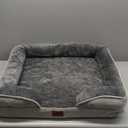 Bedsure Orthopedic Dog Bed Medium Size Dogs - Washable Medium Dog Bed Waterproof, Comfort Pet Couch with Washable Removable Cover, Supportive Foam Pets Sofa with Nonskid Bottom, Grey (28.0"L x 23.0"W x 6.5"Th)