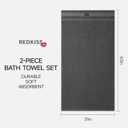 REDKISS 2 Pack Large Bath Towels Set, 100% Cotton, 31x63 in, Heavyweight 760G, Highly Absorbent & Quick Dry, Super Soft Luxury Towels for Bathroom,Hotel Collection - Dark Gray