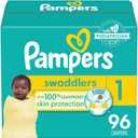 Pampers Swaddlers Diapers, Size 1 (8-14 lbs), 96 Count, Absorbent, Keeps Baby Dry and Comfortable, Skin Safe Disposable Baby Diaper (Packaging May Vary)