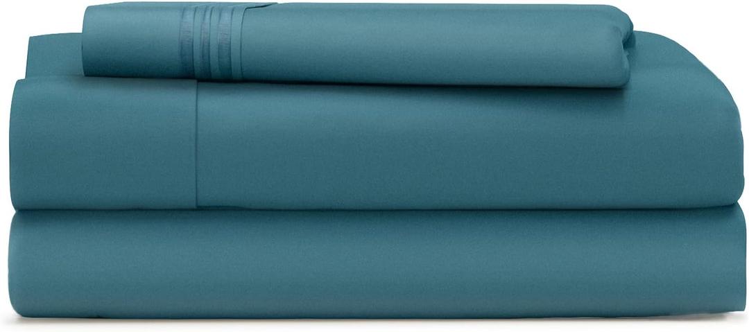 Cosy House Collection Everyday 1500 Series Bed Sheet Set - Ultra Soft & Cool Hotel Luxury Bedding - Deep Pocket - Wrinkle, Stain and Fade Resistant - 3 Piece Set (Twin, Deep Teal)