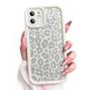 KANGHAR Case for iPhone 12 Leopard Printed Pattern Cute Cheetah Phone Case Soft TPU Shockproof Protective Cover for iPhone 12 6.1 Inch Beige with Gray Prints