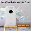 Dehumidifier(88.0OZ) for Home Small Dehumidifier With Drain Hose Timer (8-12-24H) Ultra-Quiet with Sleep Mode Auto Shut Off for Bedroom Bathroom Basement Kitchen RV Closet 850.0Sq.ft)