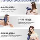 Slopehill Professional Ionic Hair Dryer, Powerful 1800W Fast Drying Low Noise Blow Dryer with 2 Concentrator Nozzle 1 Diffuser Attachments for Home Salon Travel (Prussian Blue)