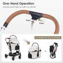 T6 Luxury Pet Stroller for Medium Dogs Up to 66lbs or 2 Small Pets 3-in-1 Dog & Cat Stroller with Removable Carrier, Foldable & Lightweight (Beige)