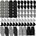 Liitrsh 120 Pcs Homeless Care Package Supplies Bulk Winter Beanie Hat Gloves Socks Scarves Polyester Drawstring Bags for Men(Black, Gray)