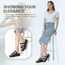 Women's Thick Platform Slide Sandals anti-slip Sole Open Toe Strap Summer Flats Shoes (Black)