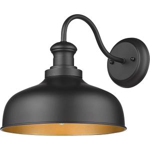 Outdoor Wall Light Fixture,11.5 Inch Farmhouse Barn Light, Weather Resistant Exterior Wall Sconce, Anti-Rust Outside Lamp for Porch, Patio, Garage (Black,1Pack)