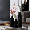 Creative Scents Black Marble Look Vase Set - Vases Home Decor, Premium Quality for Holding Pampas Grass, Dried/Fresh Flowers, Vases for Decor - Kitchen, Bedroom, Office, Living Room, or Shelf Decor, 2.95"L x 2.95"W x 10"H