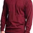 G-Style USA Men's Cross-Dyed Heather Jersey Lightweight Pullover Hoodie Sweatshirt (Red, S)