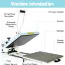 Heat Press 15x15 inch Industrial Quality with Adjustable Pressure, Slide Out Heat Transfer Machine for T-Shirt, Blue