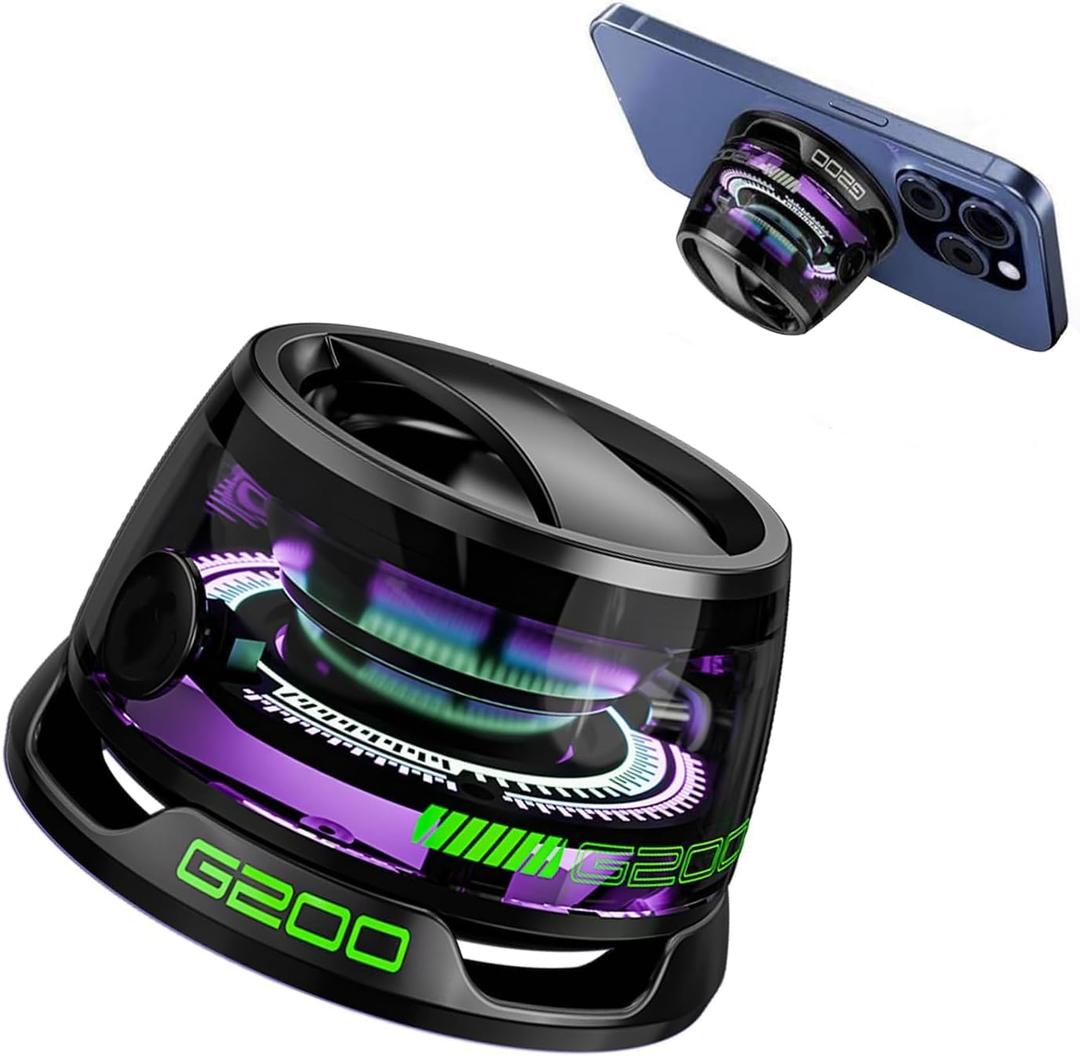 Portable Bluetooth Speakers Wireless,Shower Speaker Waterproof G200 Pro with Upgraded Bluetooth 5.4, Magnetic Phone Stand, Mini Outdoor Loudspeaker with RGB Light for Home/Travel/Bathroom-Black