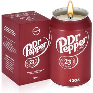 Doctor Pepper Candle - Smells Like The Real Soda - Cute Candles for Cool Gifts - Funny Candles for Any Occasion - Cute Things for Aesthetic Room Decor - Cool Candle for Cool Things