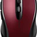 TECKNET Bluetooth Mouse, 4000DPI Wireless Mice for Laptop 2-in-1(BT 5.0/3.0+2.4Ghz) Computer Portable PC Mouse Wireless with USB Receiver for Mac (USB-A+Bluetooth, Black Red)