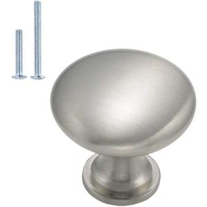 homdiy 10 Pack Brushed Nickel Cabinet Knobs, Single Hole Dresser Pulls, Satin Nickel Knobs, Drawer Knobs, Silver Hardware for Door, Kitchen and Drawer
