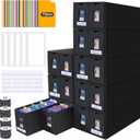 14000+ Card Storage Box, 2700+ Toploader Card Storage Box for Commander Display,with 72 Dividers, Labels & Tapes,Fit for TCG, PTCG, MTG