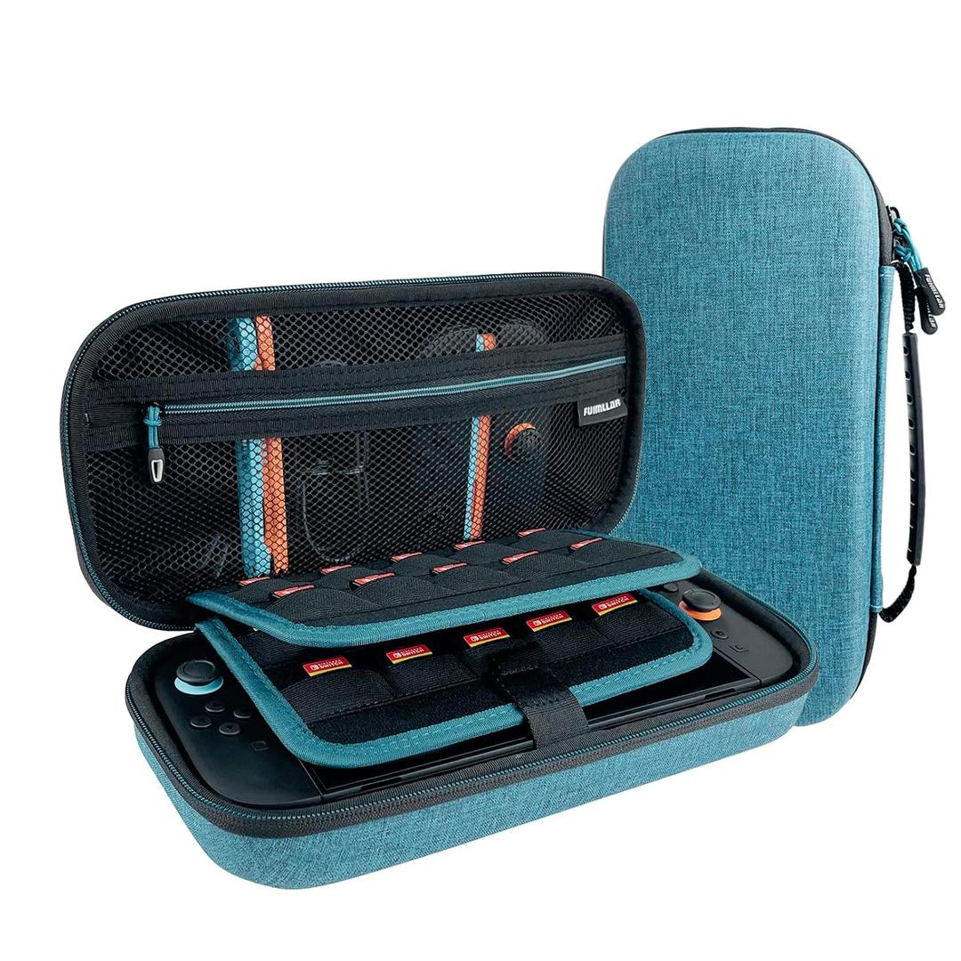 Oankrvs Hard Carrying case for Nintendo Switch 2 Model 2025, Switch 2 case, with 20 Game Card Slots, Slim Portable Travel Storage Bag, sky blue