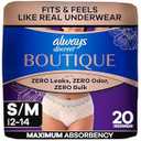 Always Discreet Boutique Incontinence and Postpartum Underwear for Women, Maximum Protection, Small/ Medium, Rosy, 20 Count
