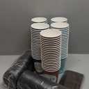 Disposable Coffee Cups with Lids and Straws - 16 oz (100Set) Togo Hot Paper Coffee Cup with Lid To Go for Beverages Espresso Tea Insulated Reusable Cold Drinks Ripple Cups Protect Fingers From Heat