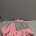 HIGOGOGO Round Stuffed Pouf Ottoman, Corduroy Poufs with Foam Chunk Filling, Furry and Fluffy Pouf Foot Stool Storage Ottoman, 20 X 15 Floor Poufs Foot Rest for Living Room, Pink