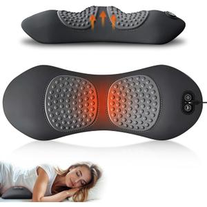 3 in 1 Electric Lumbar Support Pillow with Adjustable Height for Bed and Chair,Back Massager with Heat,Back Support Pillow for Lower Back Pain Relief,Waist Wedge Bolster (Black)