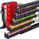 FlagShip 5-Tier Corner Coffee Pod Organizer for Nespresso Vertuo - 50+ Capsule Metal Storage, Space-Saving Kitchen Countertop Rack Wall Mountable