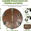 Plant Saucer 17" Rolling Plant Caddy Rolling Plant Stand with Wheels Heavy Duty Metal, Locking, Sturdy, Rust-Resistant Finish, and Easy to Move, 440 lb Capacity