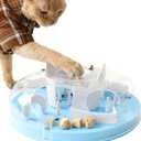 Pet Prime Cat Puzzle Feeder Interactive Enrichment Toys for Indoor Cats Slow Feeder Food Treat Puzzle Cat Stimulation Toys Blue