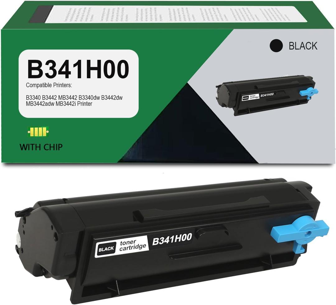 B341H00 Toner Cartridges High Yield Compatible Lexmark B341H00 Toner (with Chip) Use for B3340 B3442 MB3442 Laser Printer, 3000 Pages