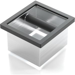 Bottomless Coffee Knock Box, Stainless Steel Espresso Knock Box Chute for Coffee Grounds, Counter Mounted Knock Box, Open Bottom Countertop Knock Box for Commercial Coffee Shop Office Home